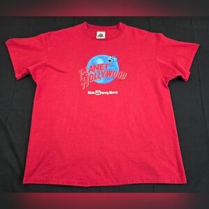 Vtg 1991 Planet Hollywood Walt Disney T Shirt Mens XL Red Short Sleeve Cotton